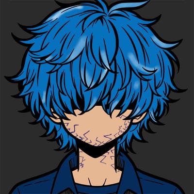 manga boy fluffy hair covering his eyes