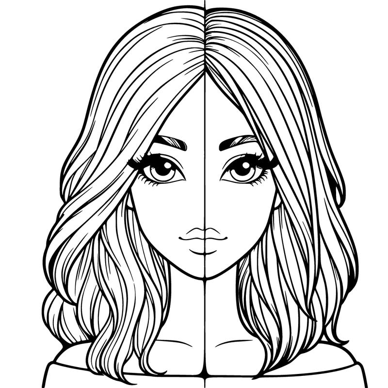 realistic girl in half