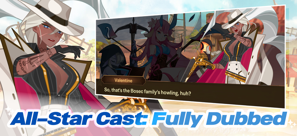 Character Valentine in Fortress Saga highlighting the fully dubbed all star cast