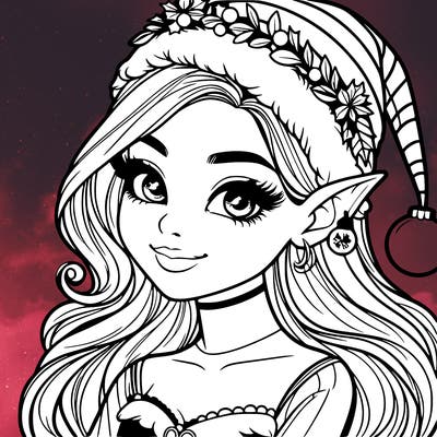 christmas girl elf realistic