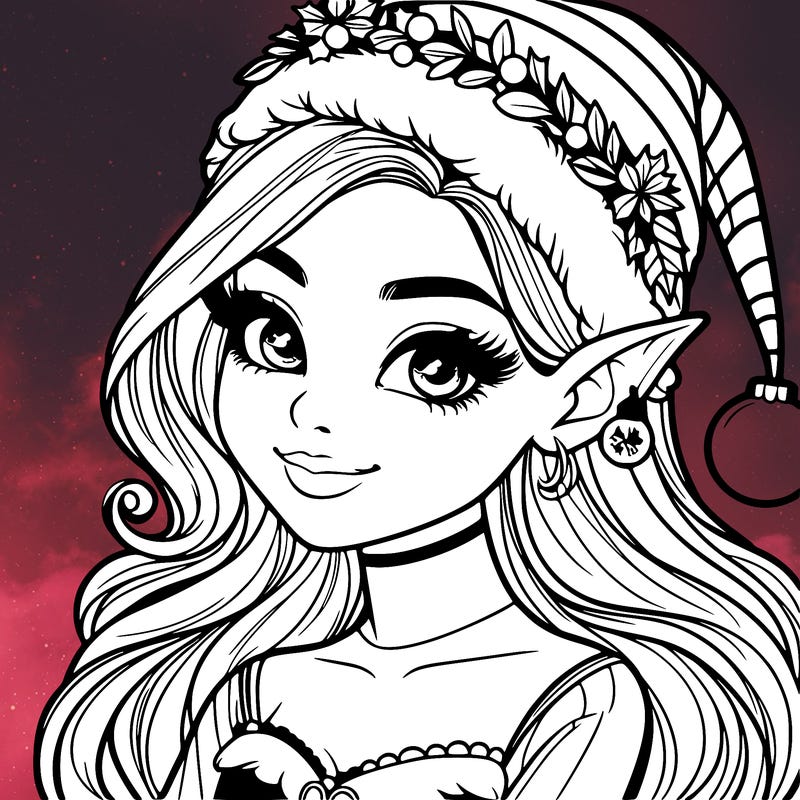 christmas girl elf realistic