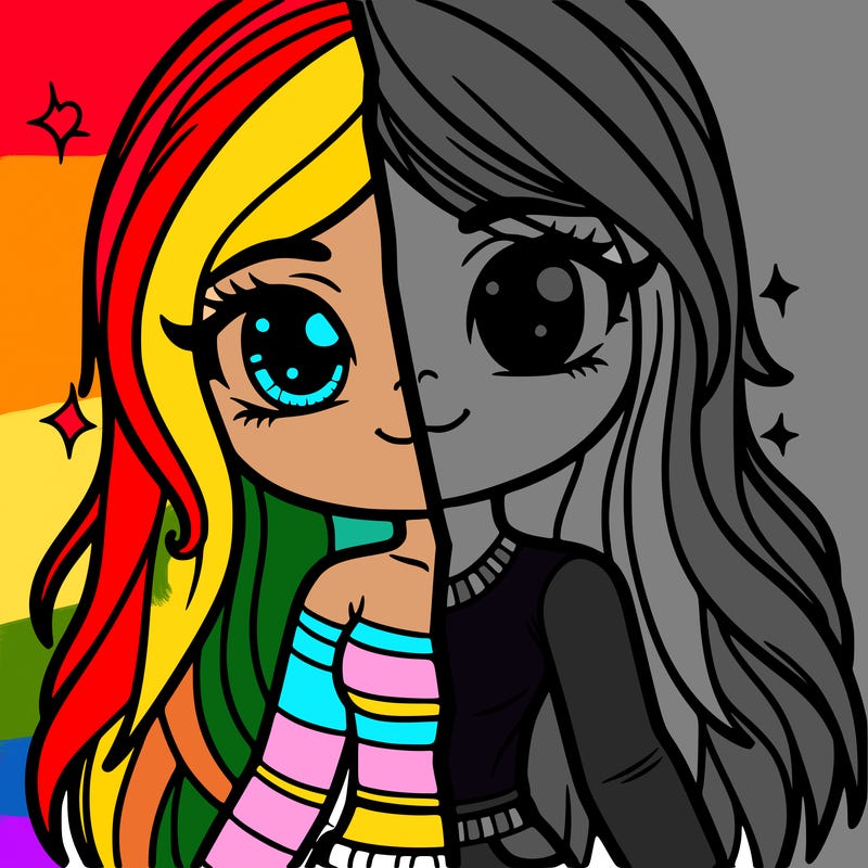 a girl half and half