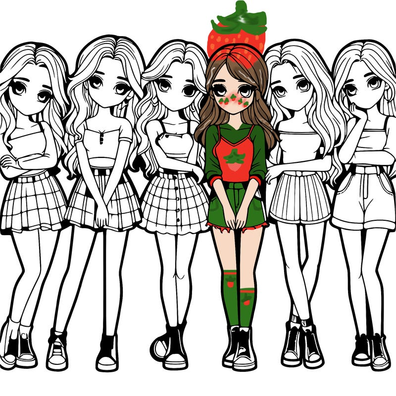 a group of girls realistic