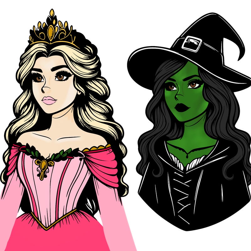 princess and witch realistic