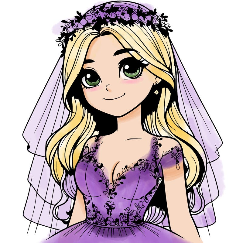 realistic girl in a wedding dress