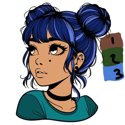 realistic girl with spacebuns