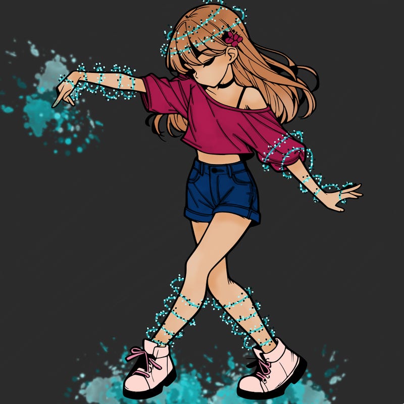 realistic girl danceing