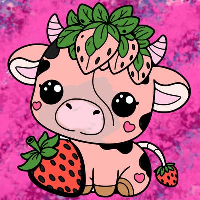 cute strawberry cow