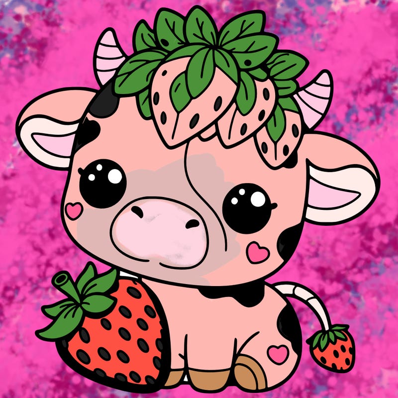cute strawberry cow