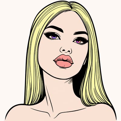 realistic woman with full lips