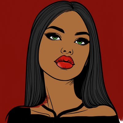 realistic woman with full lips