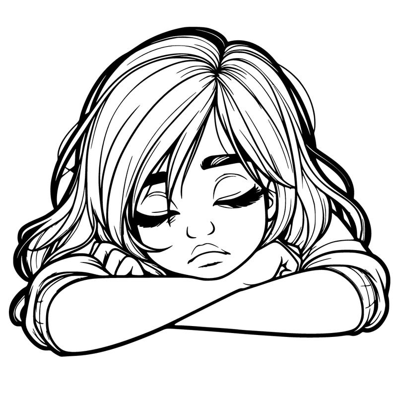 realistic tired girl