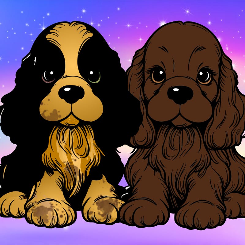 cocker spaniel puppies black white