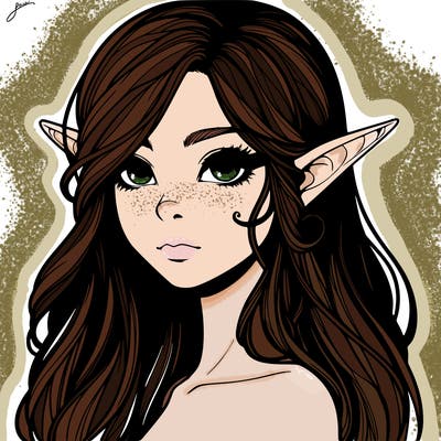 elf girl realistic dark fantasy