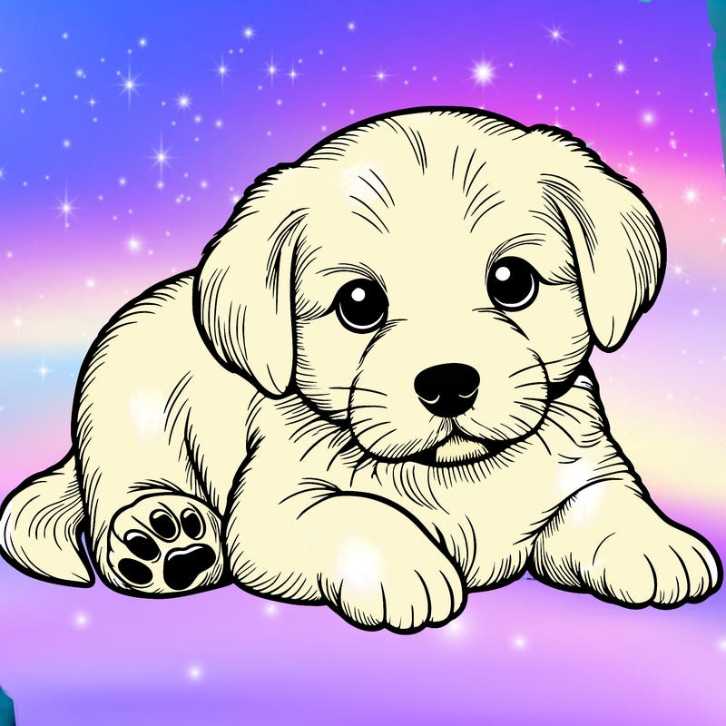 a cute realistic puppy