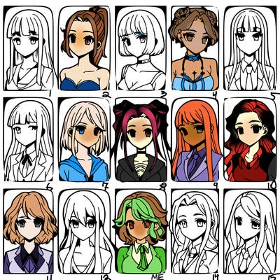 girls that look diffrent anime