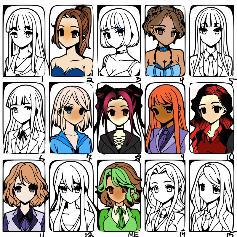 girls that look diffrent anime