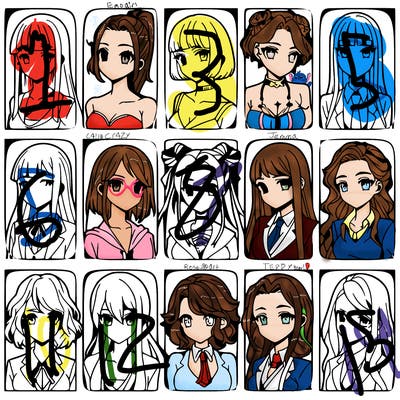 girls that look diffrent anime