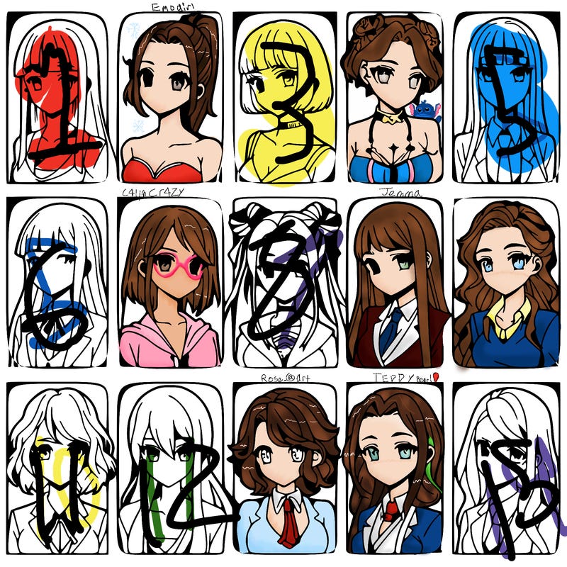 girls that look diffrent anime