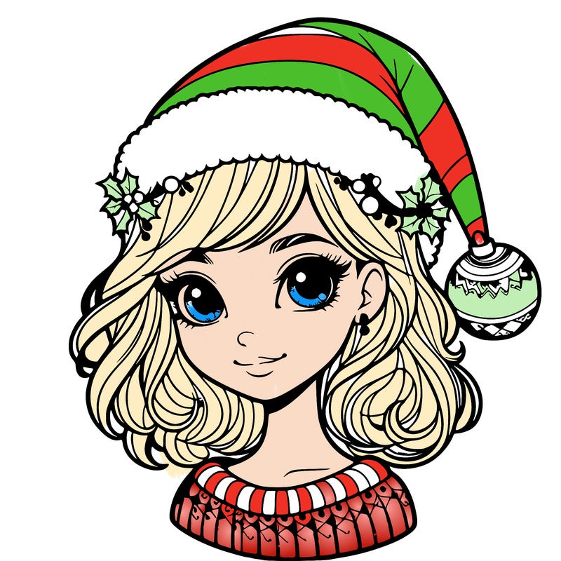 christmas realistic girl