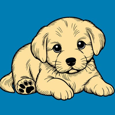 a cute realistic puppy