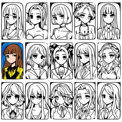 girls that look diffrent anime