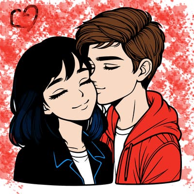 realistic girl and boy  love