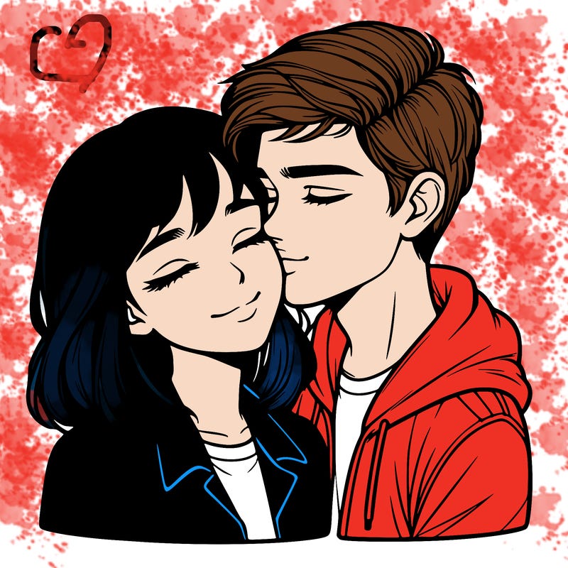 realistic girl and boy  love