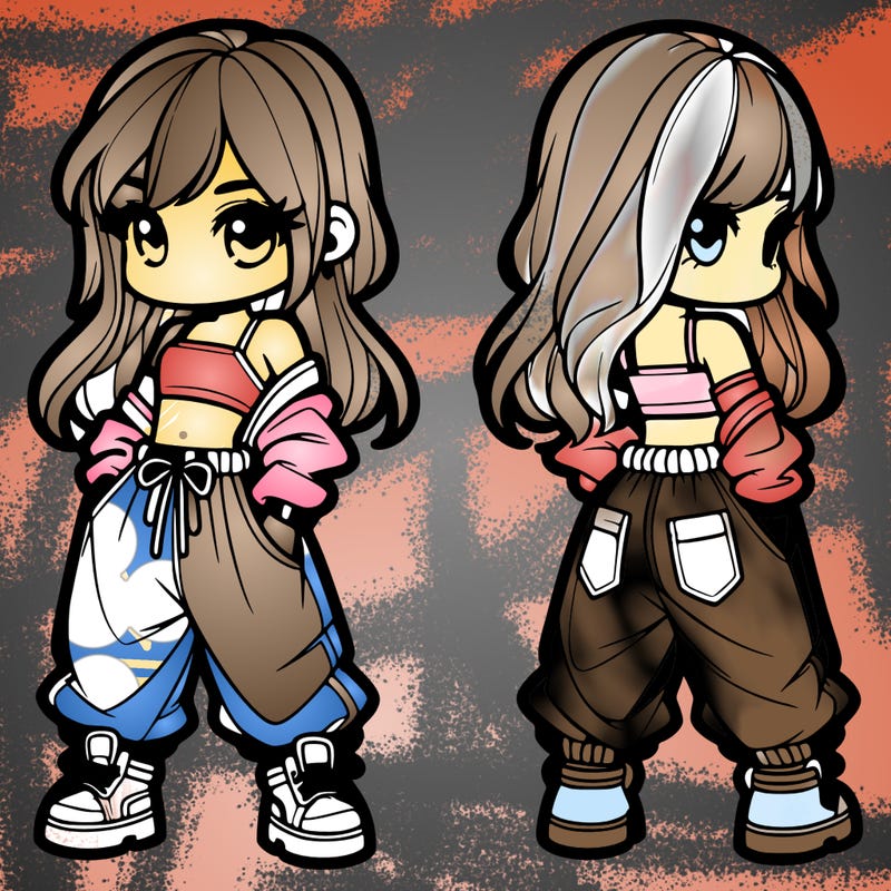 girl in crop top and baggy pants