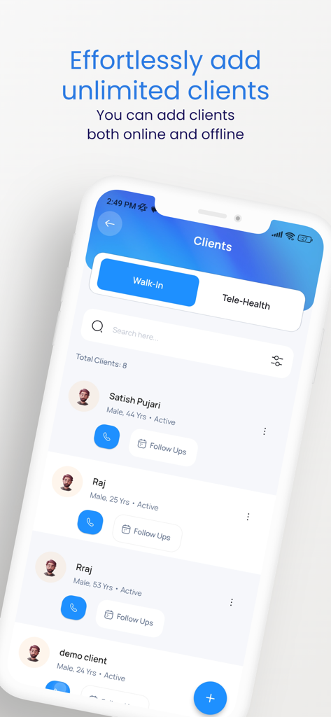 10xPro: Sell Smart, Grow Fast - 10xPro app interface showing a client list for wellness coaches and direct sellers