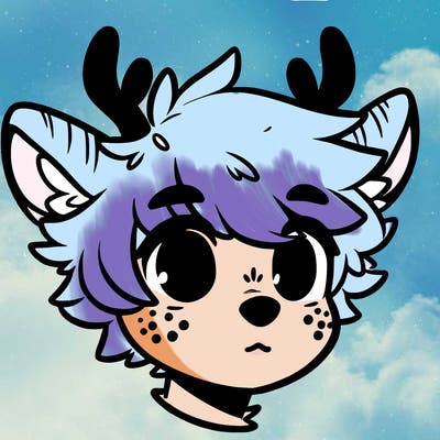 a humanoid deer with soft fluffy ears