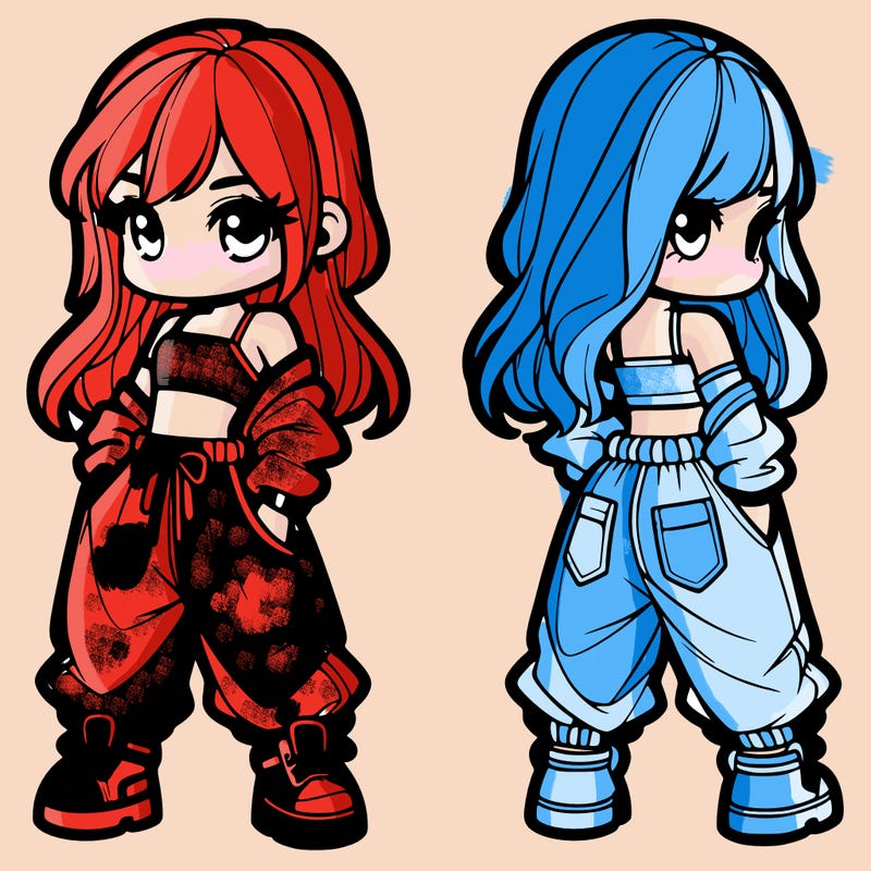 girl in crop top and baggy pants