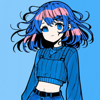 anime girl with crop top