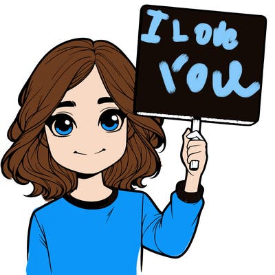 realistic girl holding up a sign