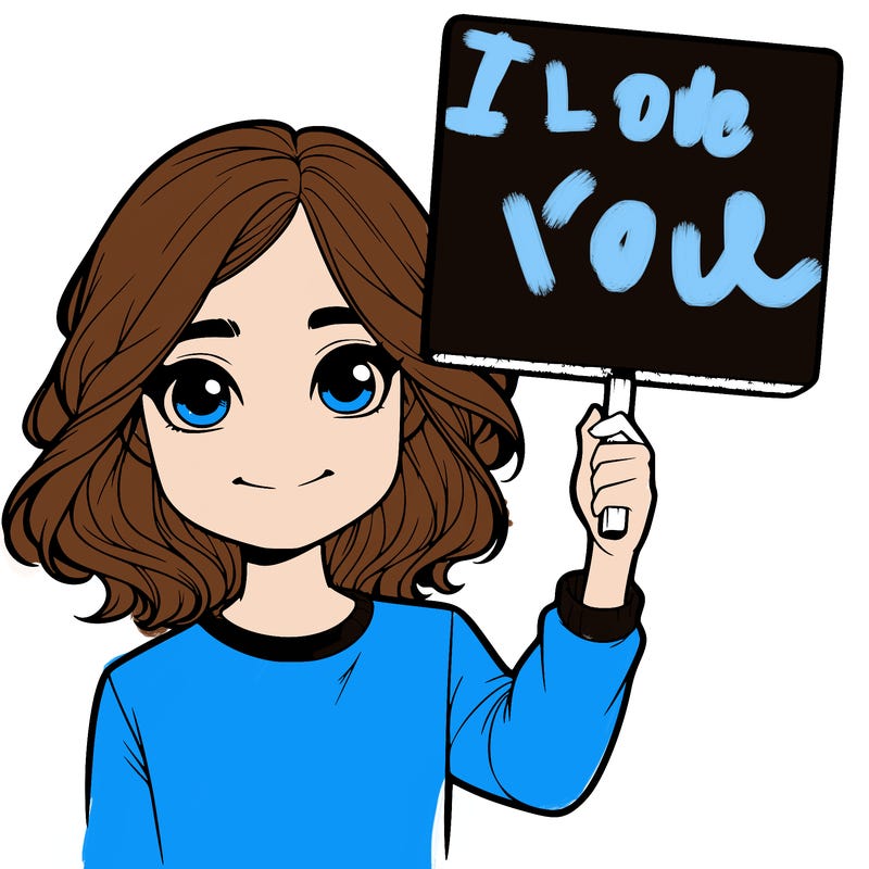 realistic girl holding up a sign