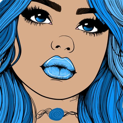 really realistic girl with lips