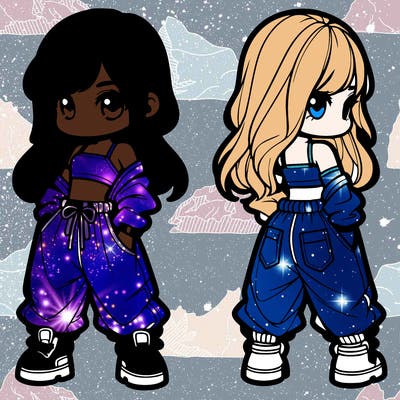 girl in crop top and baggy pants