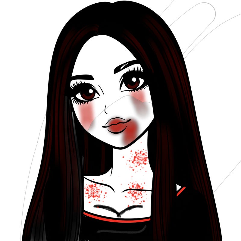 realistic girl with straight and long hair