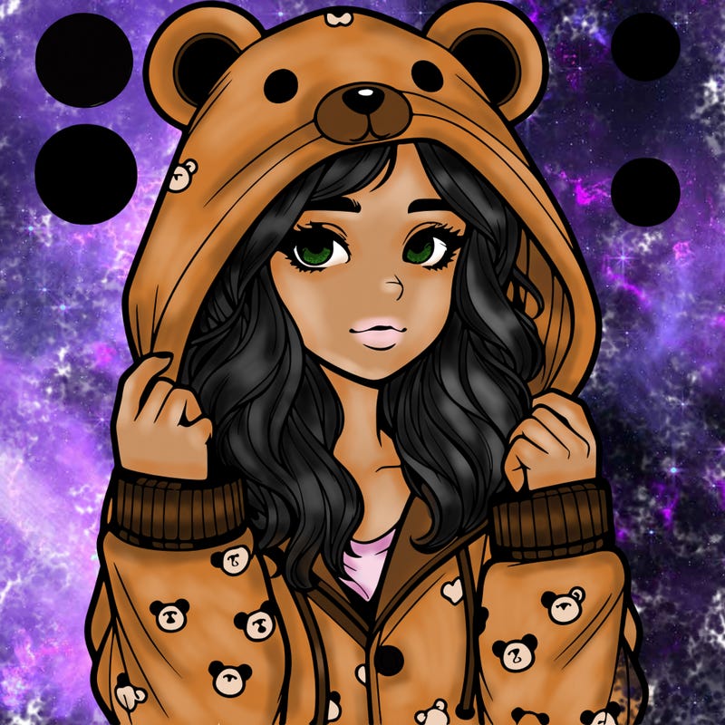realistic girl in a animal pjs hoodie