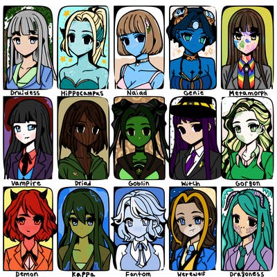 girls that look diffrent anime