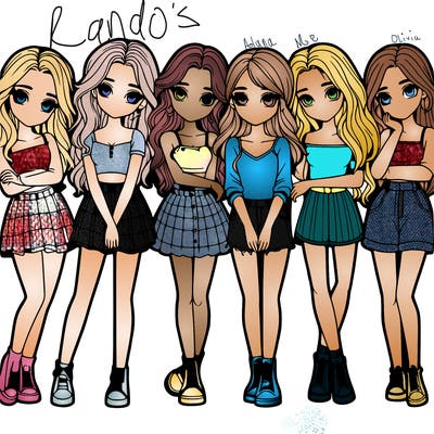 a group of girls realistic
