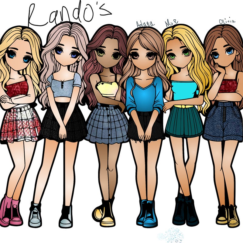 a group of girls realistic