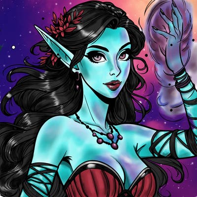 realistic elven woman glow magic wild chaos