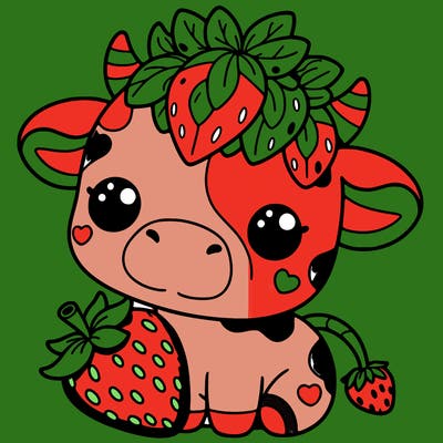 cute strawberry cow