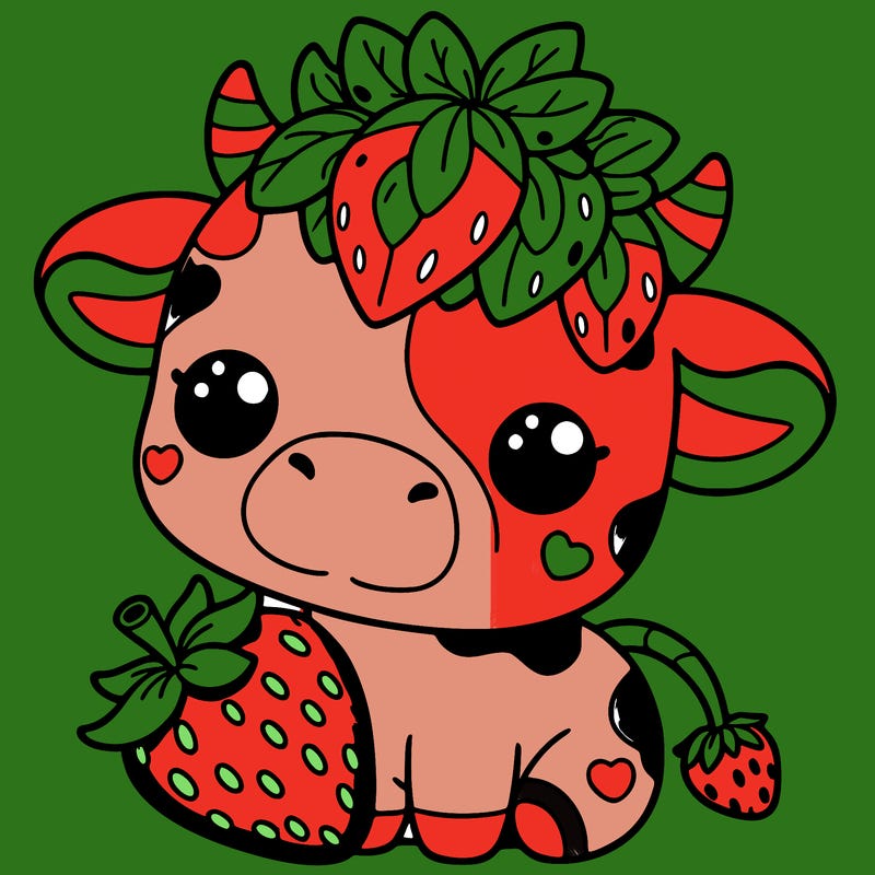 cute strawberry cow