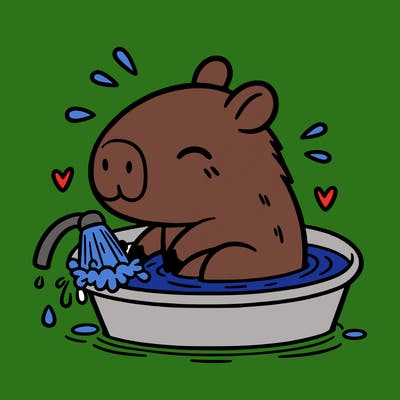 capybara taking a bath
