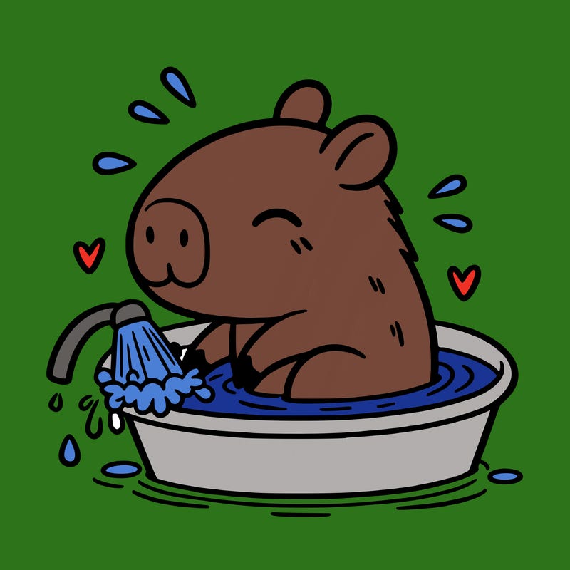 capybara taking a bath