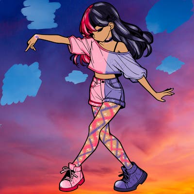 realistic girl danceing