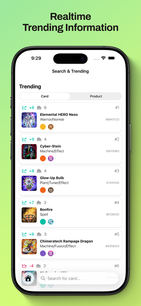 SKC: Yugioh Database - SKC 데이터베이스 모바일 앱에서 실시간 통계와 함께 인기 유희왕 카드 목록