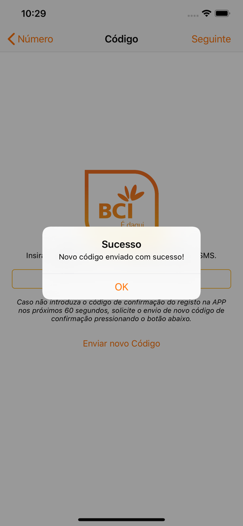 BCI Trading - BCI Trading app verification code success notification